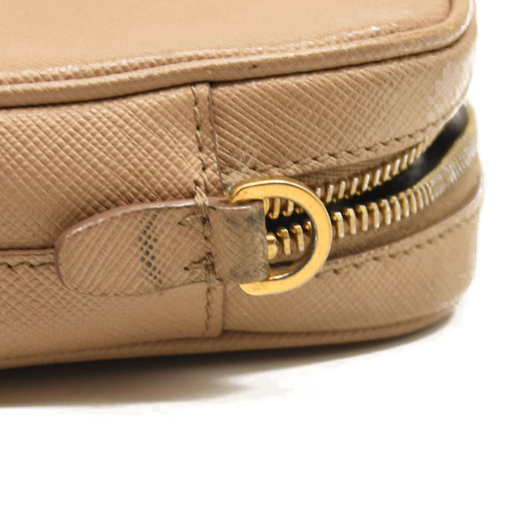 Prada Saffiano Mini Camera Crossbody Beige