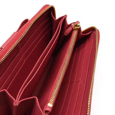 Prada Saffiano Bow Continental Wallet Pink