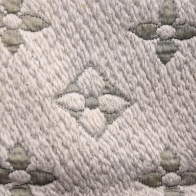 LOUIS VUITTON Wool Silk Logomania Scarf Pearl Grey