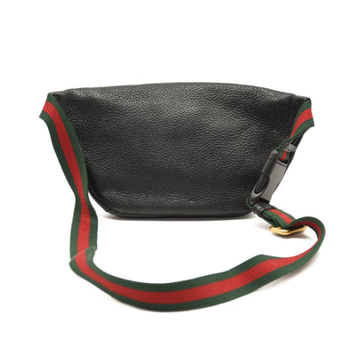 Gucci Grained Calfskin Small Logo Belt Bag Black