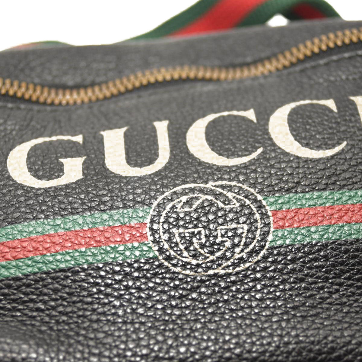 Gucci Grained Calfskin Small Logo Belt Bag Black