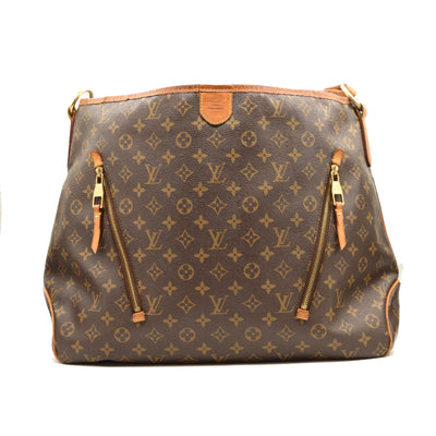 Louis+Vuitton+Delightful+Tote+GM+Brown+Leather+Zipper+Pocket for sale  online