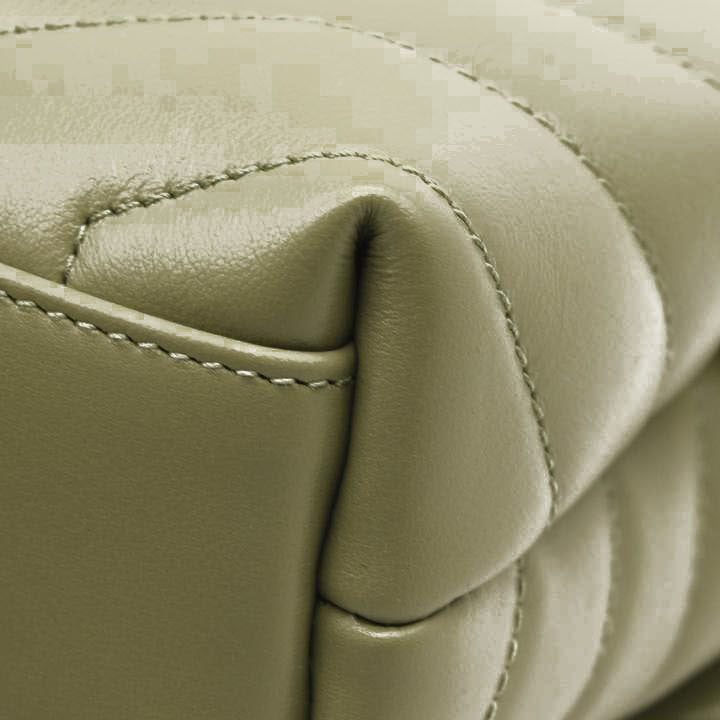 NEW Saint Laurent Toy Loulou Strap Bag in Quilted Y Shoulder Bag Sage Green