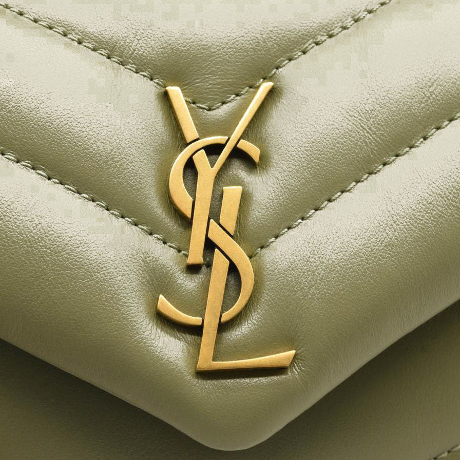 NEW Saint Laurent Toy Loulou Strap Bag in Quilted Y Shoulder Bag Sage Green