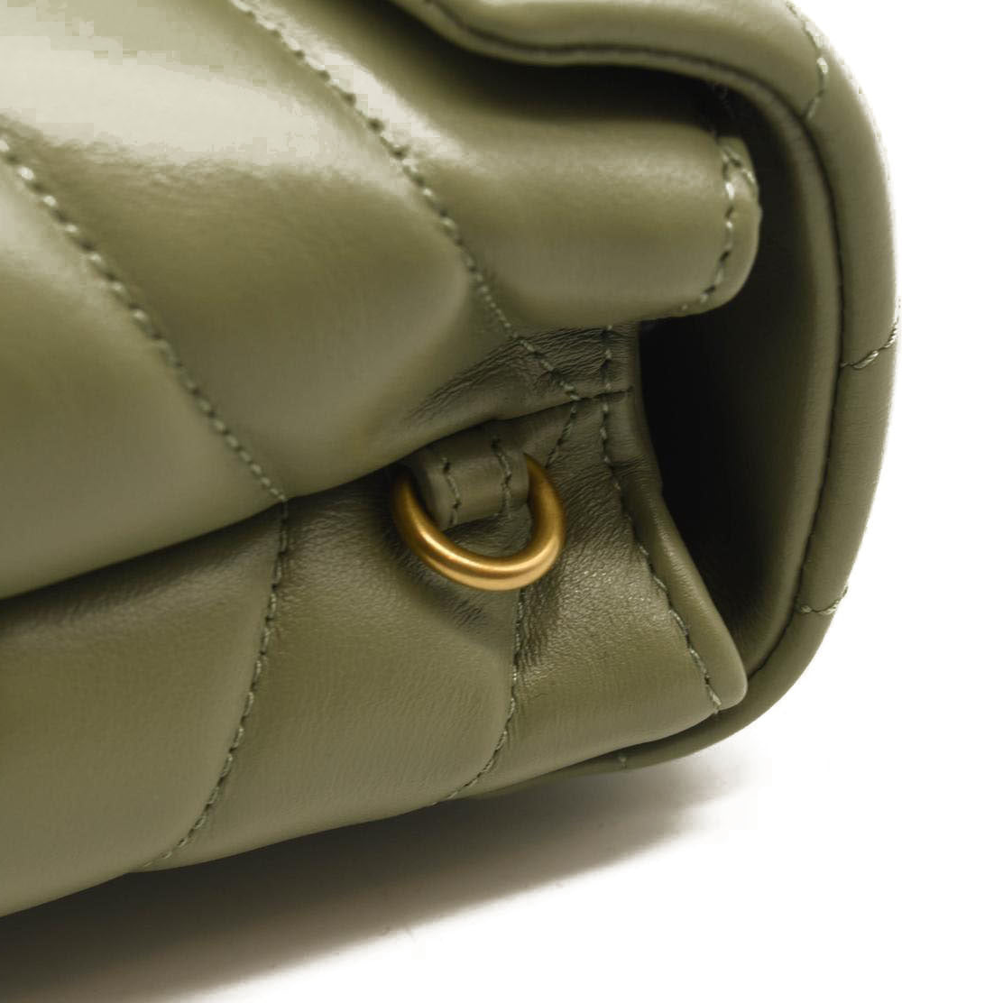 NEW Saint Laurent Toy Loulou Strap Bag in Quilted Y Shoulder Bag Sage Green