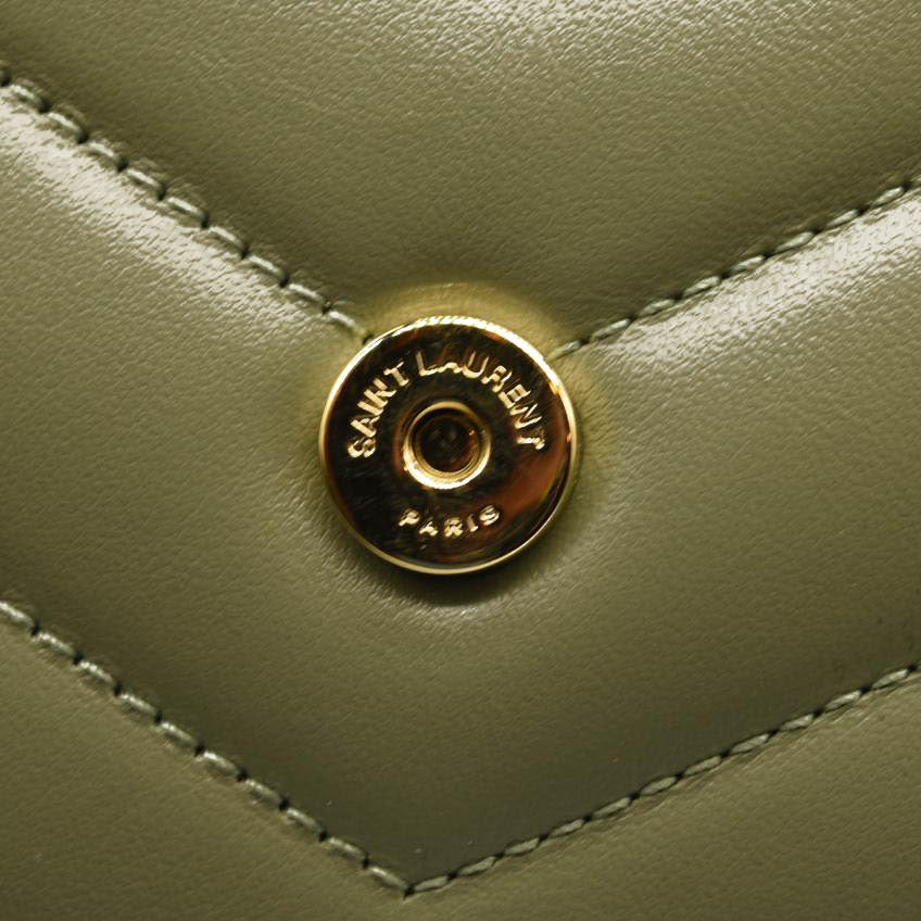 NEW Saint Laurent Toy Loulou Strap Bag in Quilted Y Shoulder Bag Sage Green