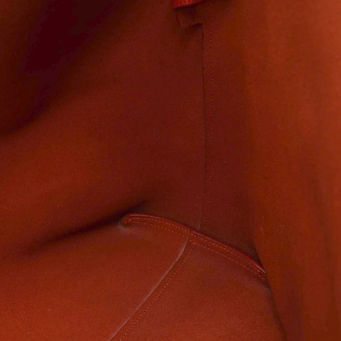 USED Saint Laurent Calfskin Large Shopping Tote Red