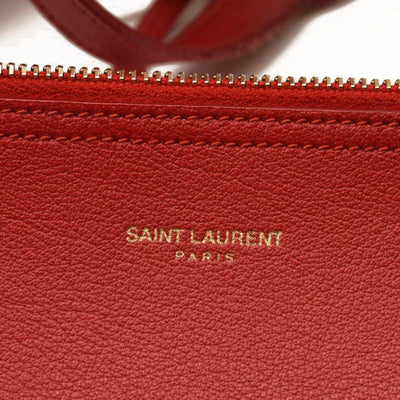 USED Saint Laurent Calfskin Large Shopping Tote Red