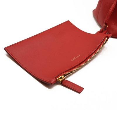 USED Saint Laurent Calfskin Large Shopping Tote Red