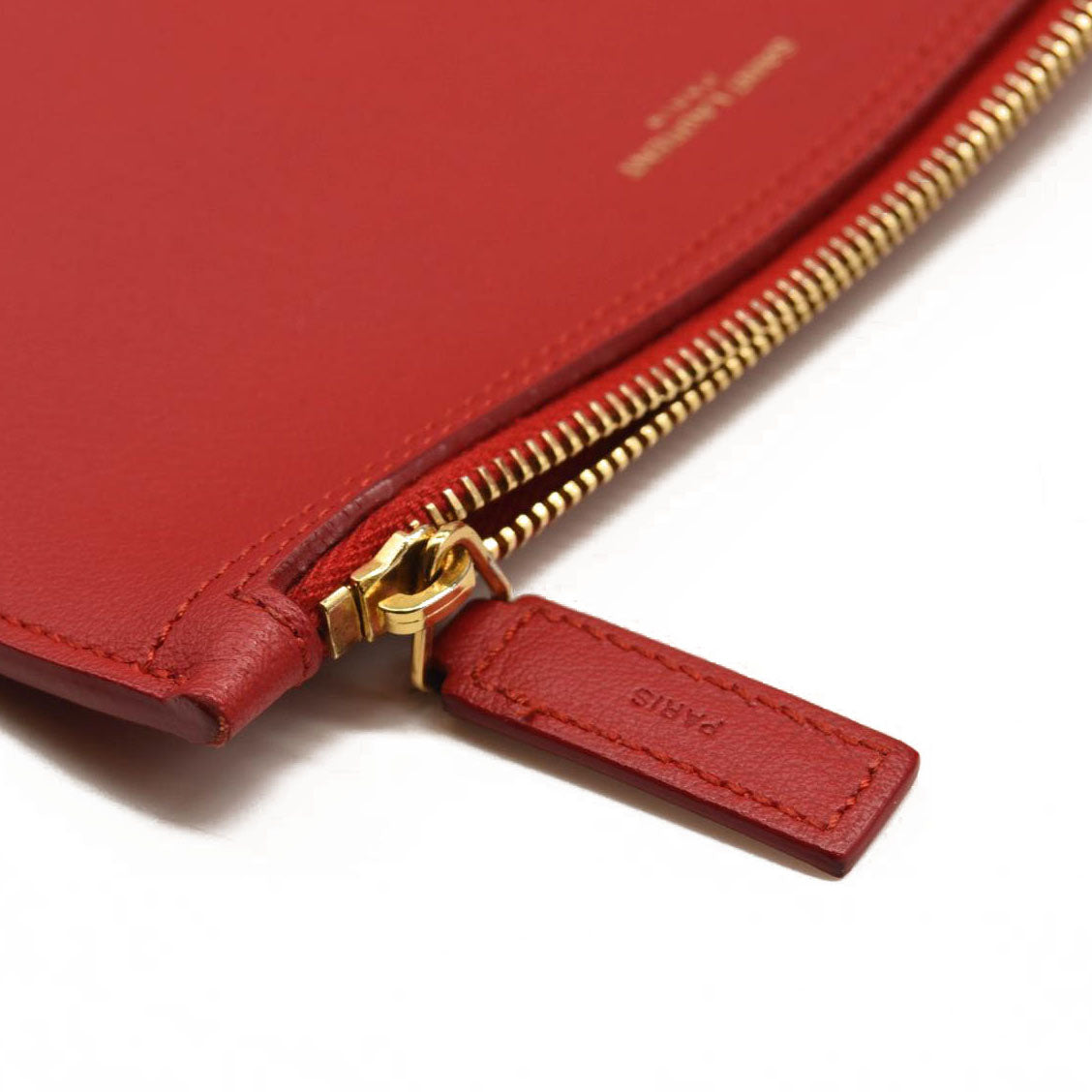 USED Saint Laurent Calfskin Large Shopping Tote Red