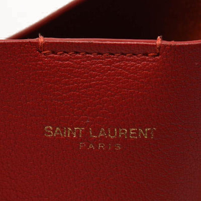 USED Saint Laurent Calfskin Large Shopping Tote Red