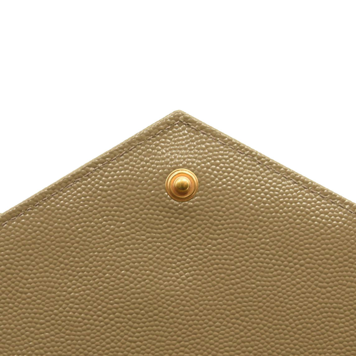 $1990 SAINT LAURENT Grain De Poudre Mixed Matelasse Triquilt Monogram Chain Wallet Dark Beige