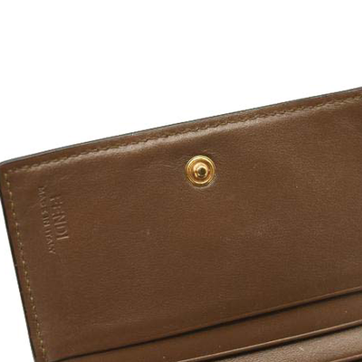 Fendi Vitello Soft F is Fendi Bi-Color FF 1974 Embossed Compact Wallet Maya Black