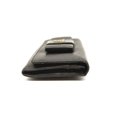Prada Saffiano Bow Continental Wallet Black