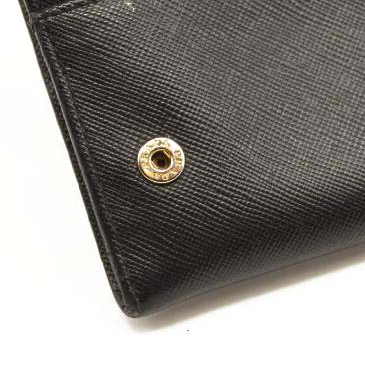 Prada Saffiano Bow Continental Wallet Black