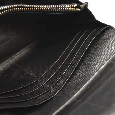 Prada Saffiano Bow Continental Wallet Black