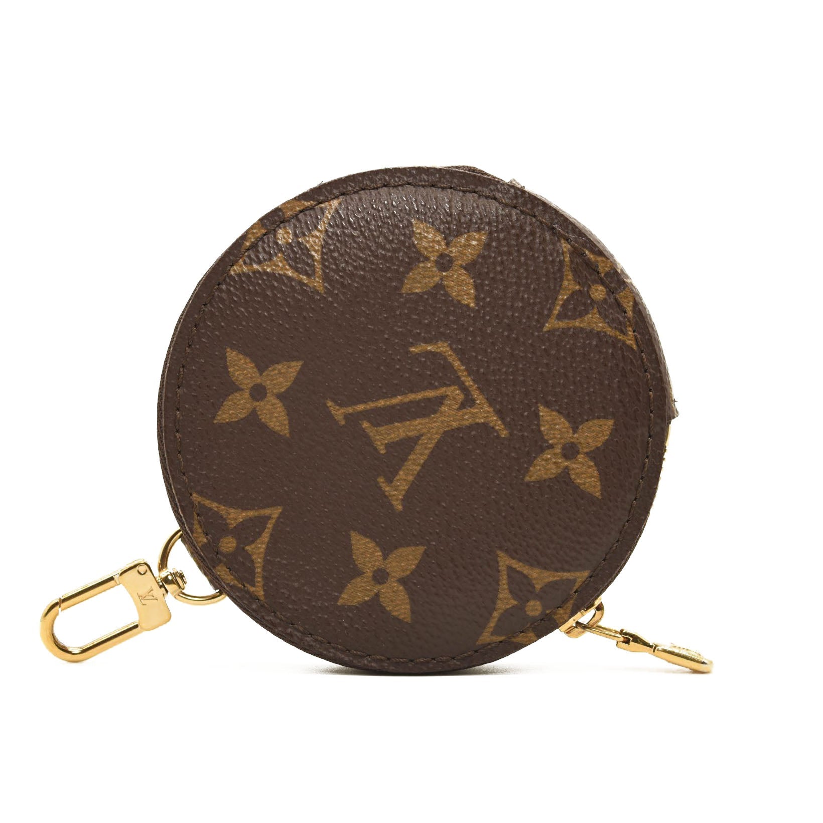 Louis Vuitton Coin Purse Round Monogram Brown in Canvas with Brass