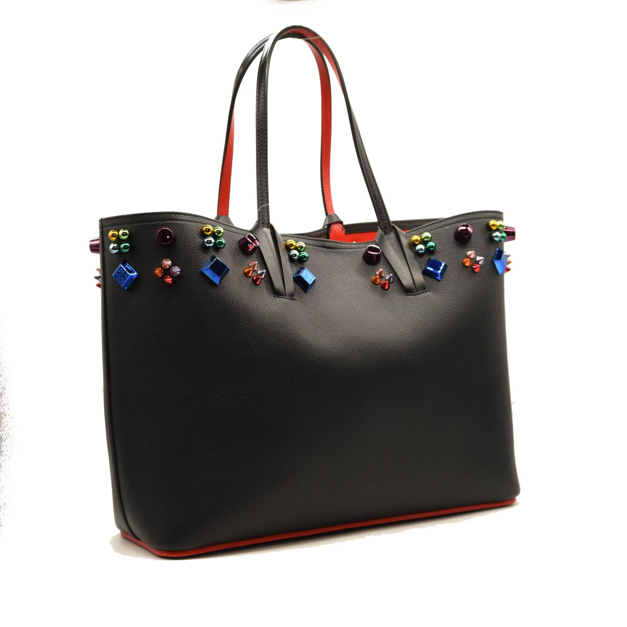 NEW $1990 Christian Louboutin Cabata Spikes Empire Calfskin Tote