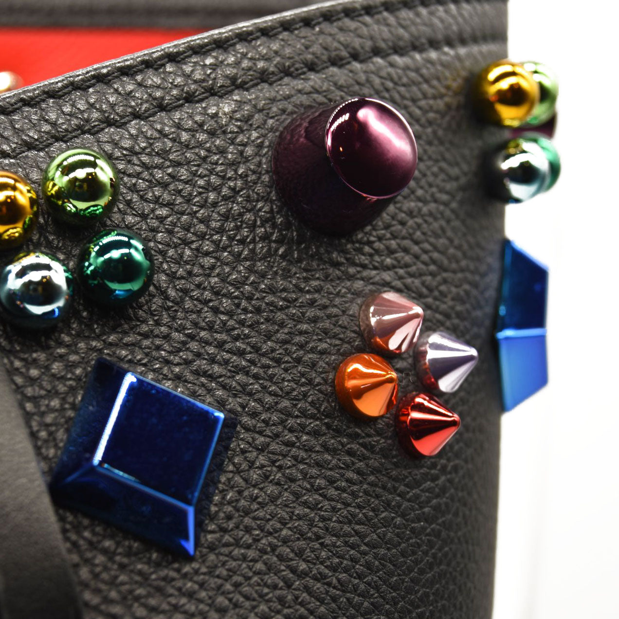 NEW $1990 Christian Louboutin Cabata Spikes Empire Calfskin Tote