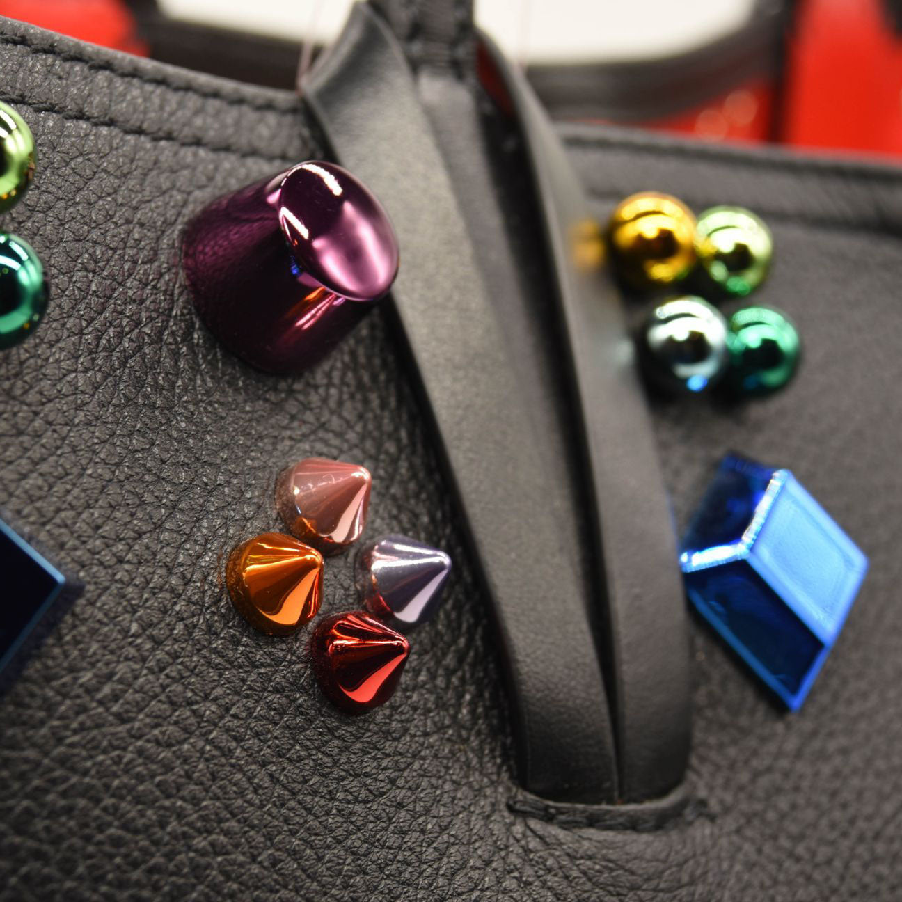 NEW $1990 Christian Louboutin Cabata Spikes Empire Calfskin Tote