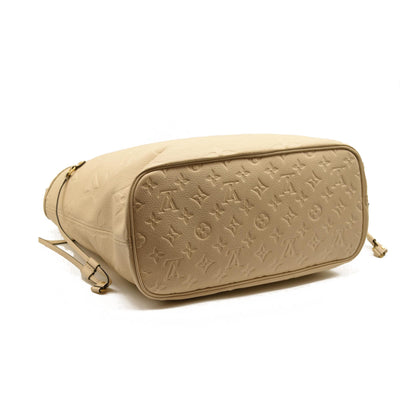 LOUIS VUITTON Empreinte Monogram Giant Neverfull MM Cream