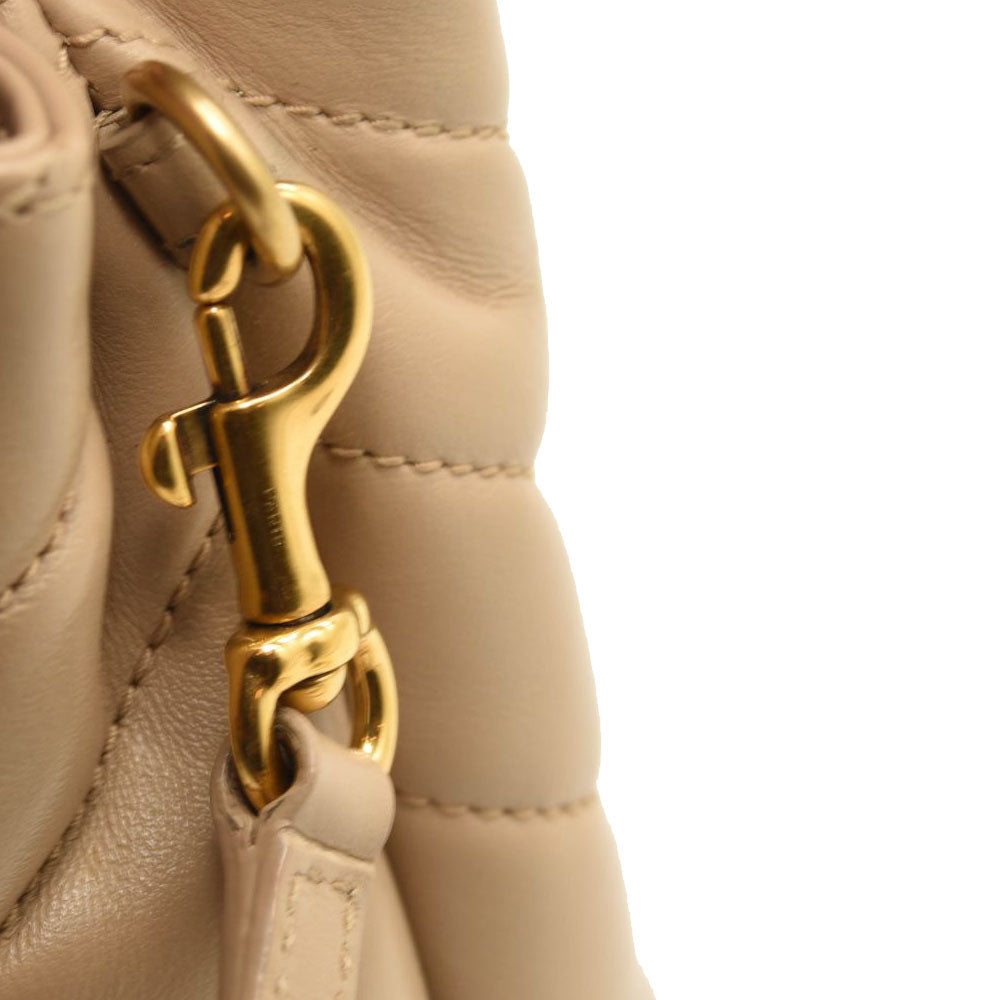 SAINT LAURENT Calfskin Y Quilted Monogram Toy Loulou Crossbody Bag Dark Beige