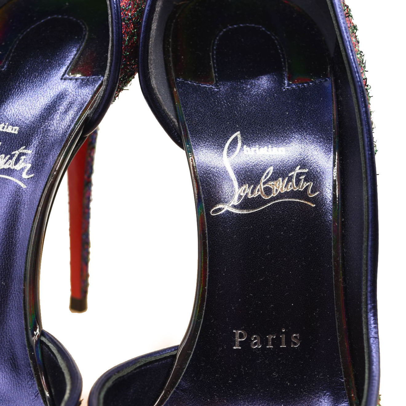 NEW CHRISTIAN LOUBOUTIN Hot Chick 100 Lurex pumps EU 39