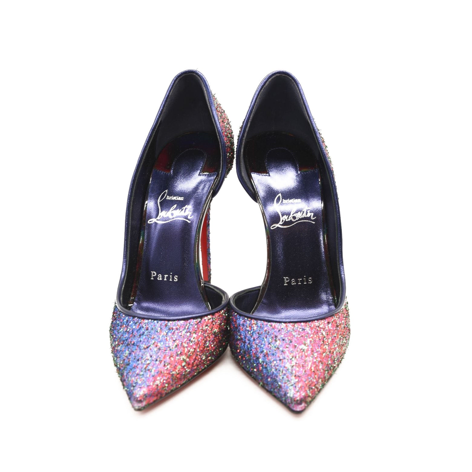 NEW CHRISTIAN LOUBOUTIN Hot Chick 100 Lurex pumps EU 39