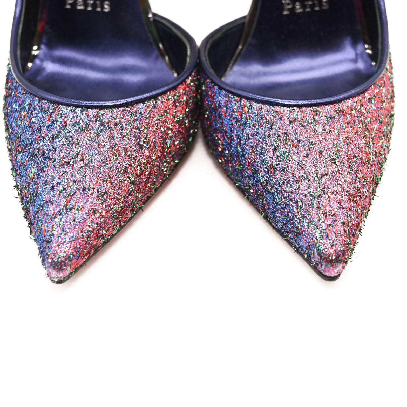 NEW CHRISTIAN LOUBOUTIN Hot Chick 100 Lurex pumps EU 39