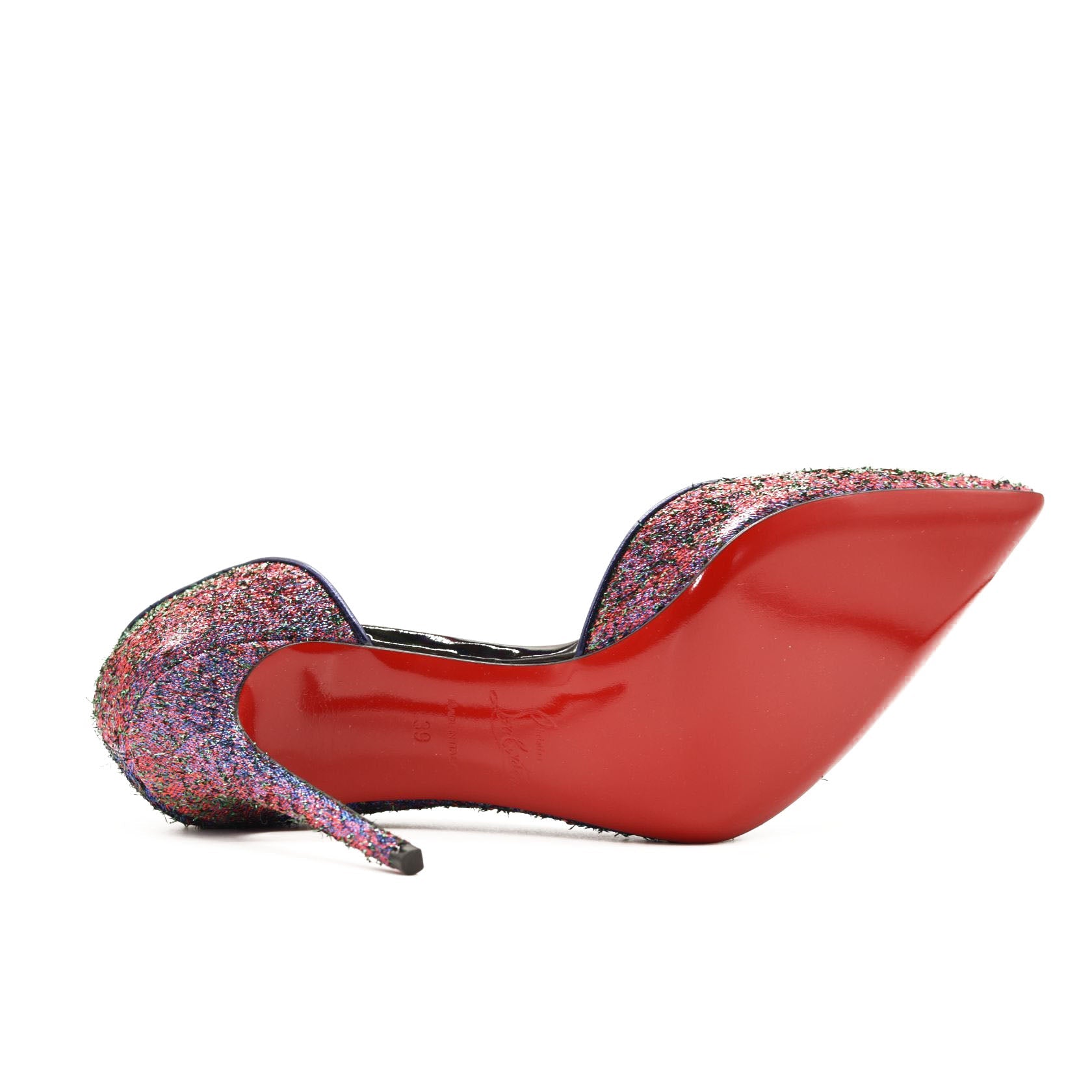 NEW CHRISTIAN LOUBOUTIN Hot Chick 100 Lurex pumps EU 39