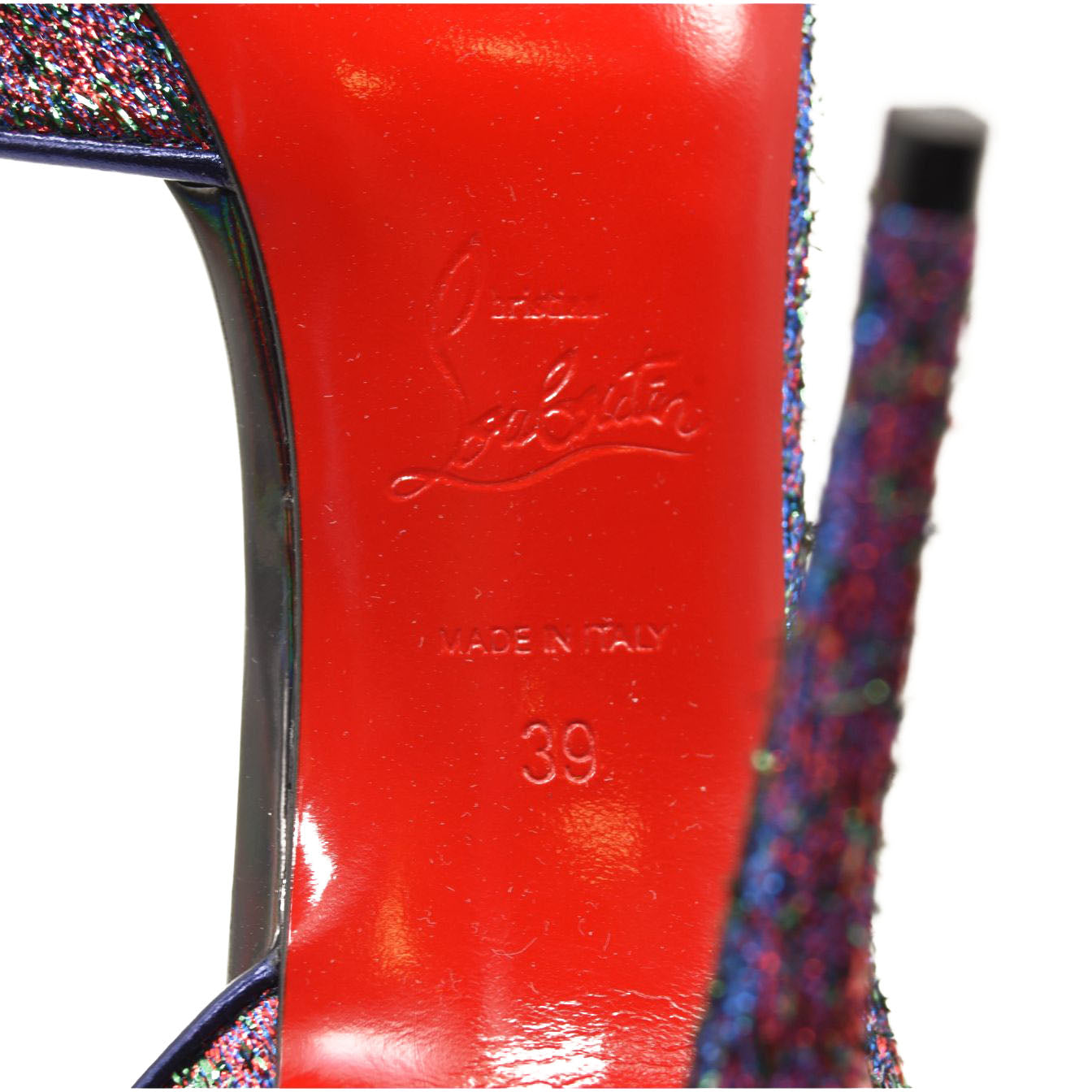 NEW CHRISTIAN LOUBOUTIN Hot Chick 100 Lurex pumps EU 39