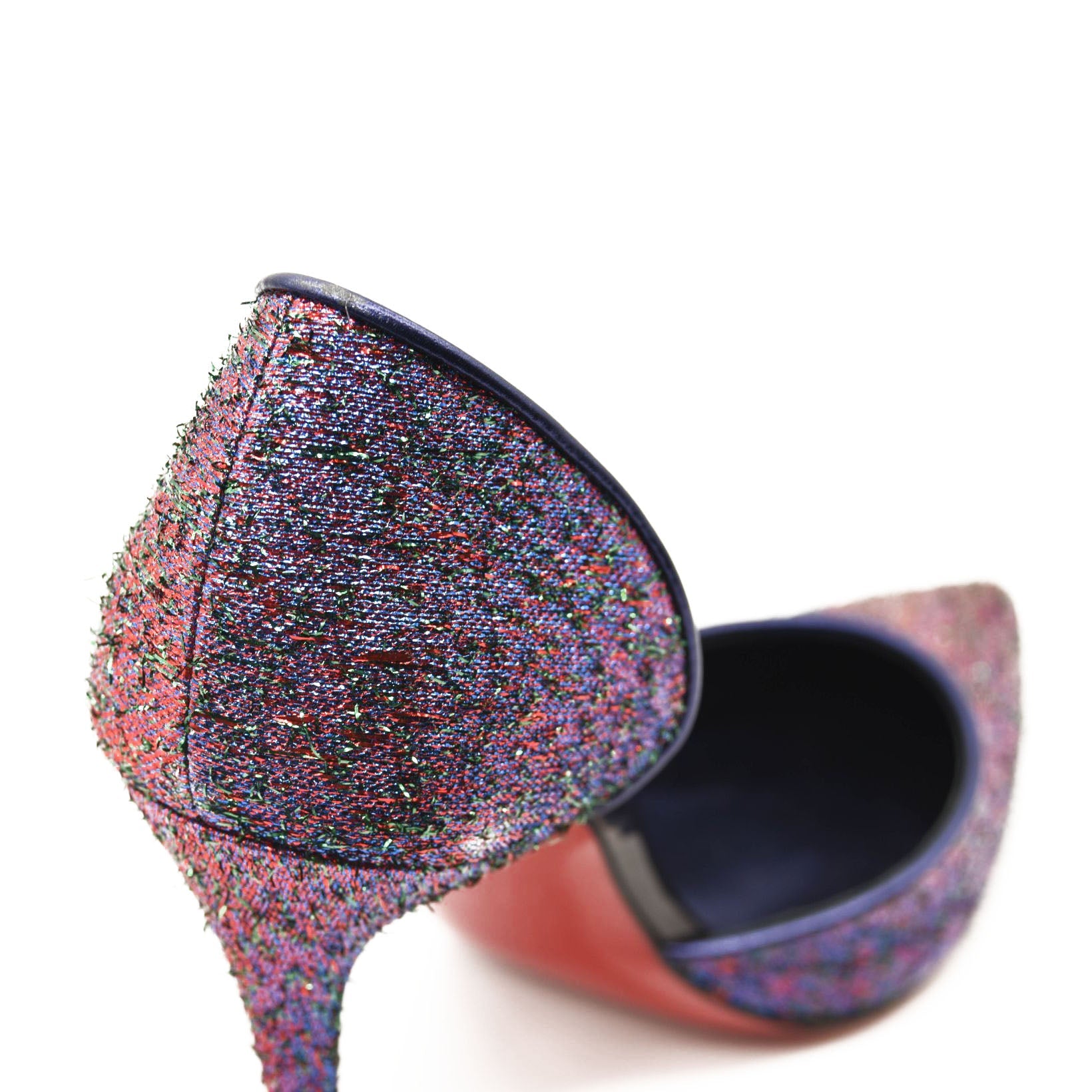 NEW CHRISTIAN LOUBOUTIN Hot Chick 100 Lurex pumps EU 39