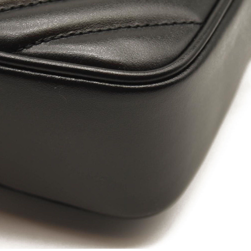 NEW SAINT LAURENT Calfskin Matelasse Monogram Lou Camera Bag Black