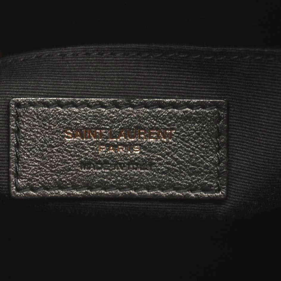 NEW SAINT LAURENT Calfskin Matelasse Monogram Lou Camera Bag Black