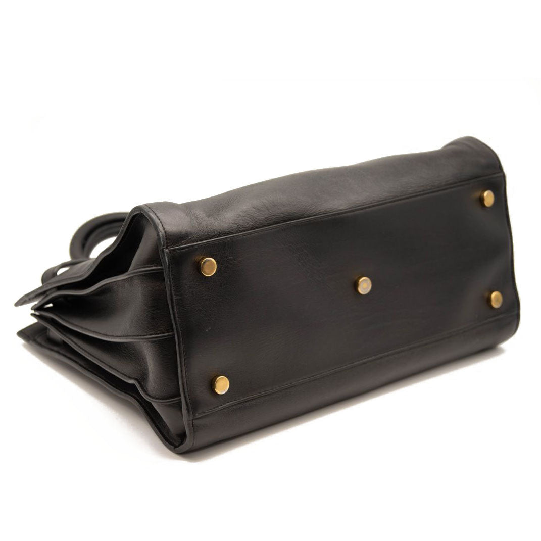 USED Saint Laurent Calfskin Small Sac De Jour Black