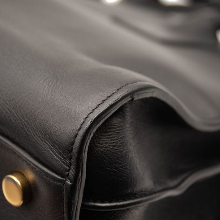 USED Saint Laurent Calfskin Small Sac De Jour Black