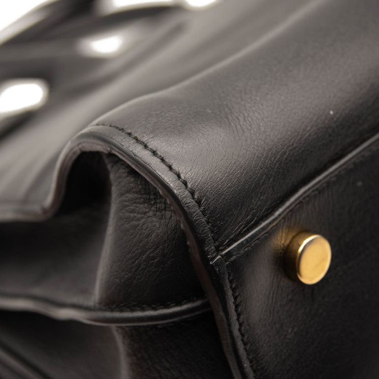 USED Saint Laurent Calfskin Small Sac De Jour Black