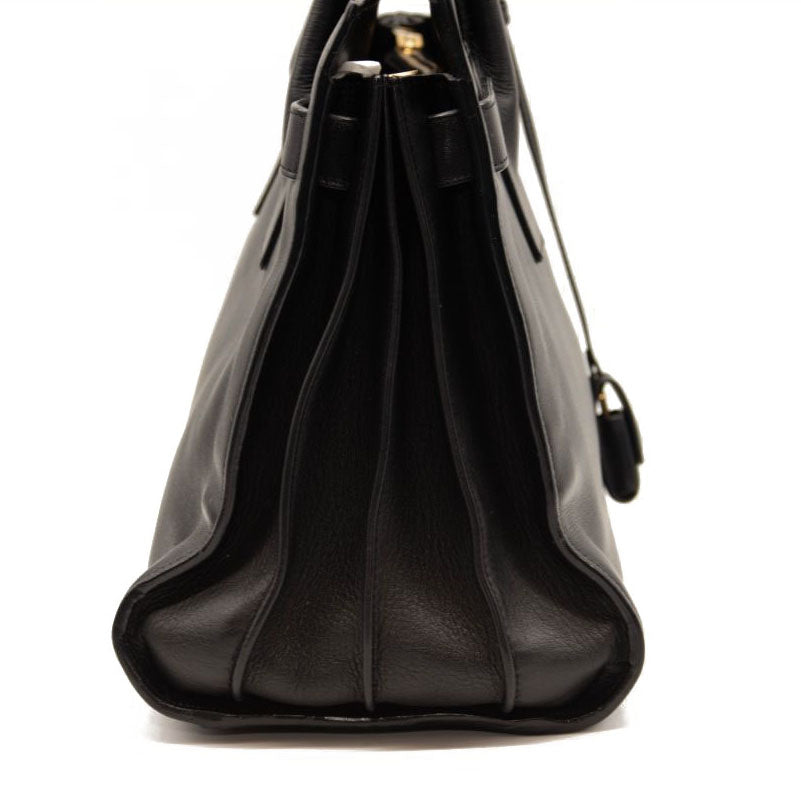 USED Saint Laurent Calfskin Small Sac De Jour Black