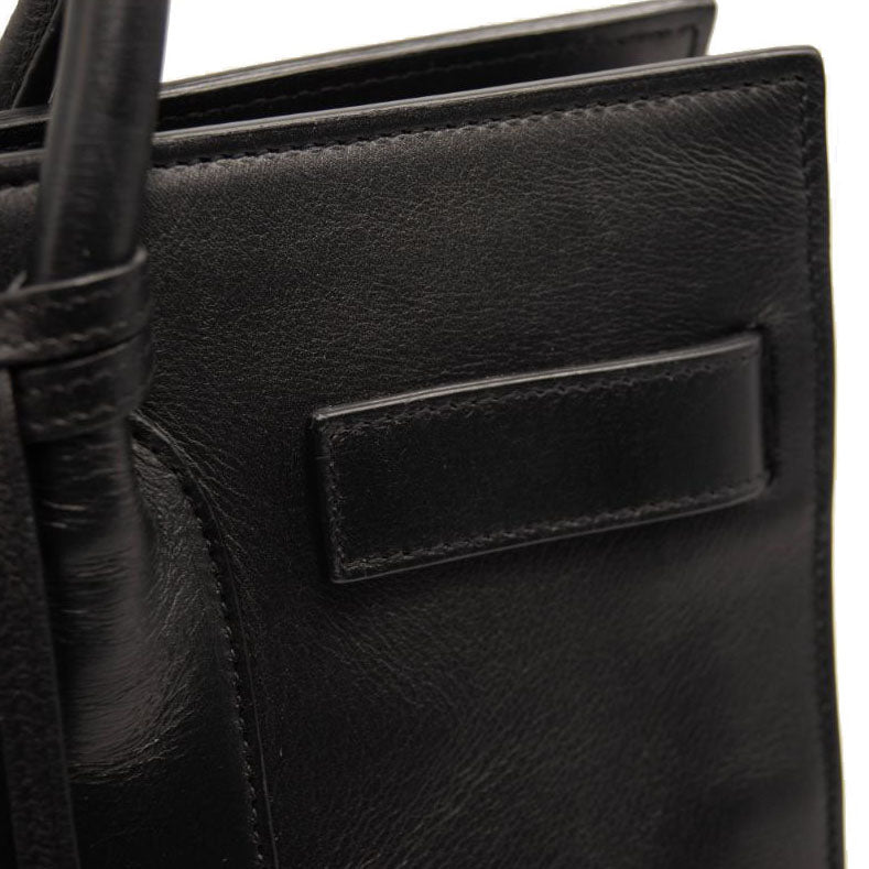 USED Saint Laurent Calfskin Small Sac De Jour Black
