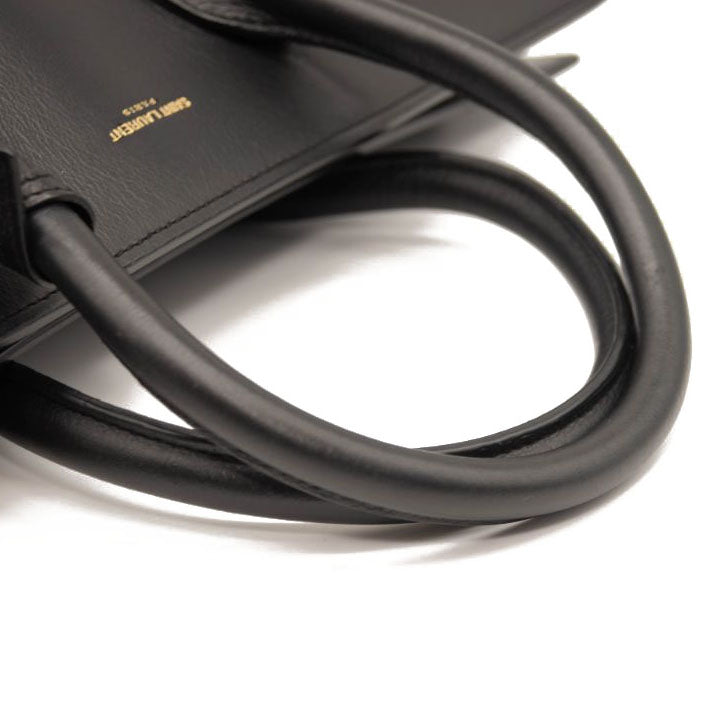 USED Saint Laurent Calfskin Small Sac De Jour Black