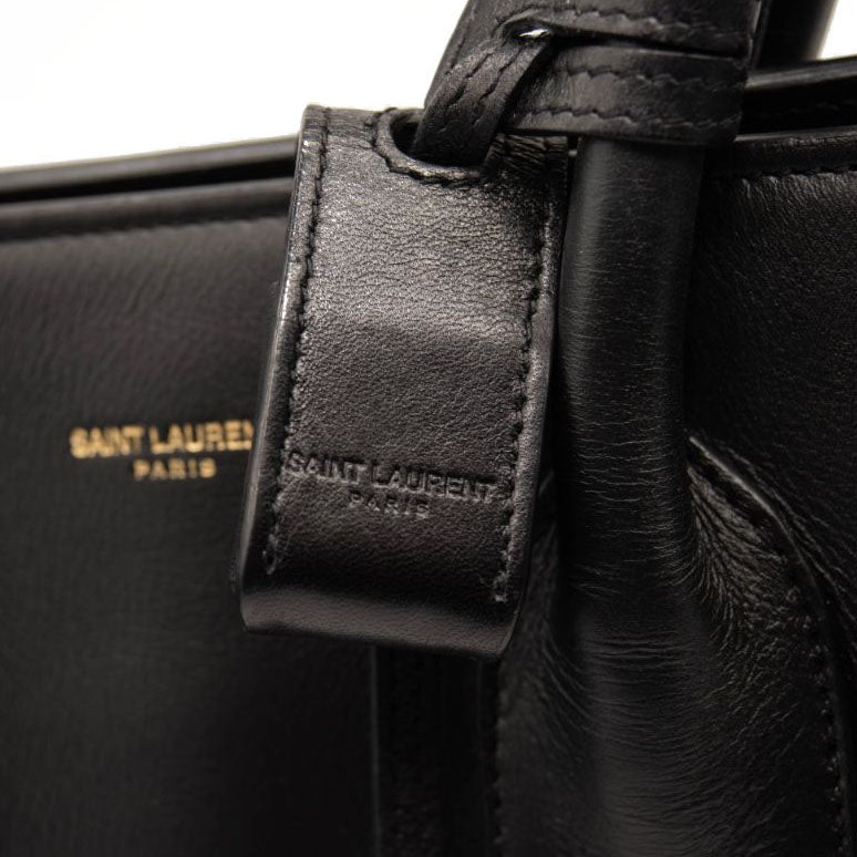 USED Saint Laurent Calfskin Small Sac De Jour Black