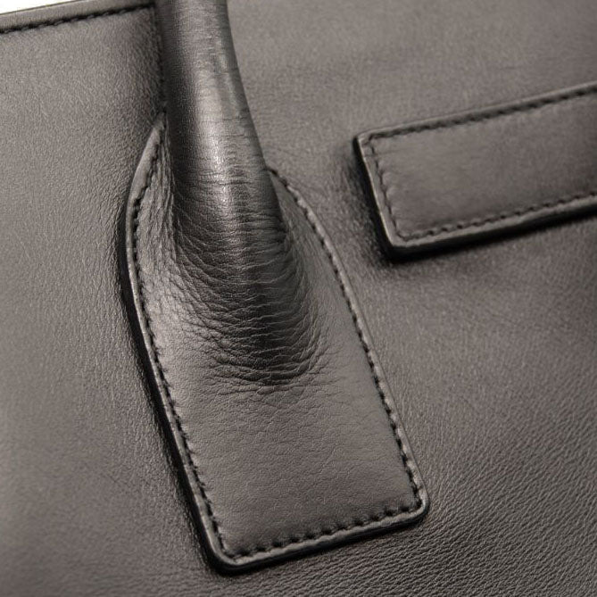 USED Saint Laurent Calfskin Small Sac De Jour Black