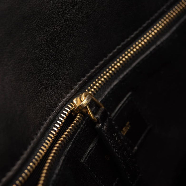 USED Saint Laurent Calfskin Small Sac De Jour Black