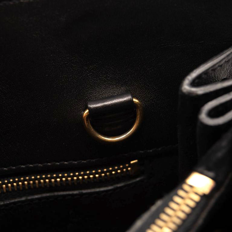 USED Saint Laurent Calfskin Small Sac De Jour Black