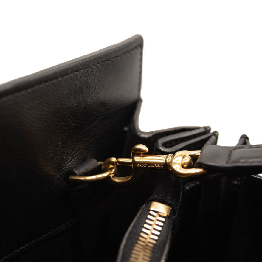 USED Saint Laurent Calfskin Small Sac De Jour Black