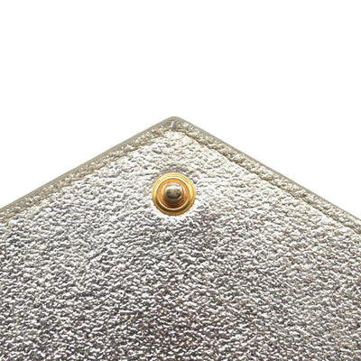 Saint Laurent Monogram Metallic Leather Wallet-on-Chain Bag Silver