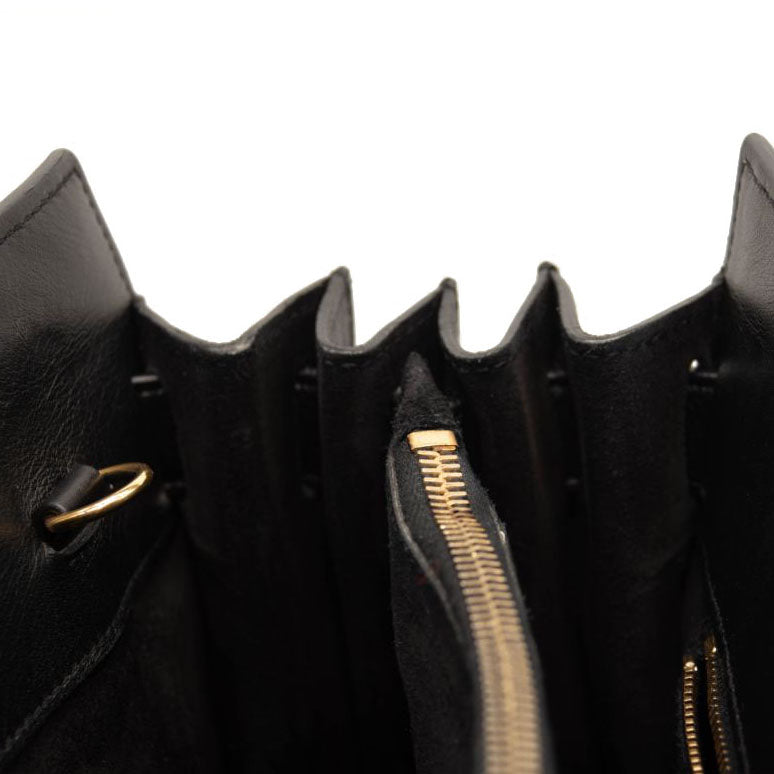 USED Saint Laurent Calfskin Small Sac De Jour Black