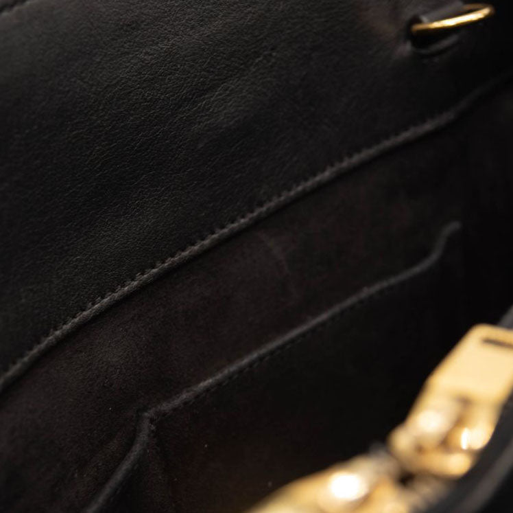 USED Saint Laurent Calfskin Small Sac De Jour Black