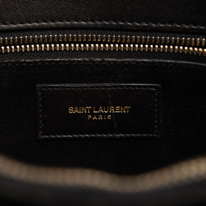 USED Saint Laurent Calfskin Small Sac De Jour Black