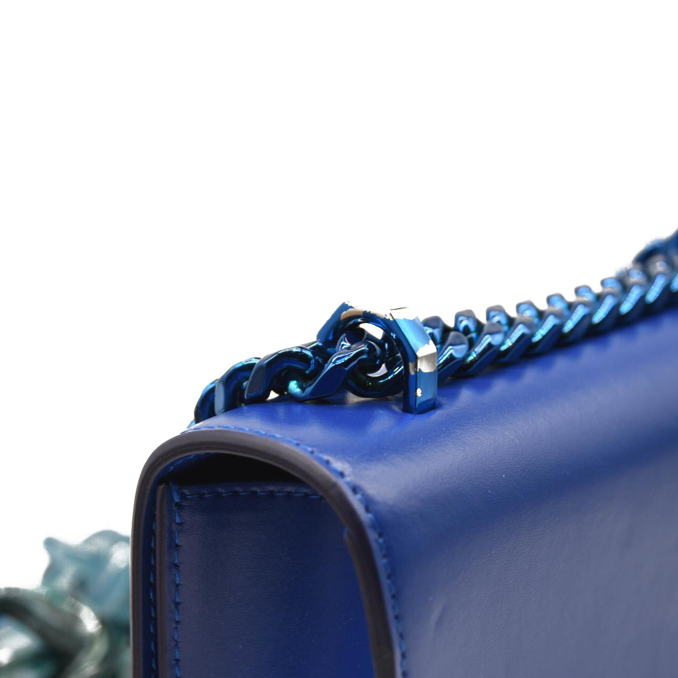 NEW Alexander McQueen Calfskin Mini Jeweled Knuckle Satchel Royal Blue